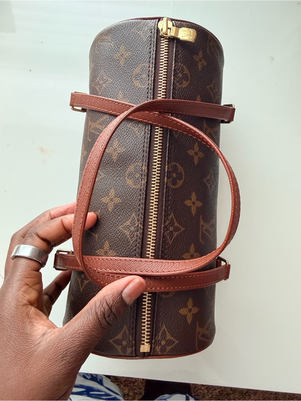 Authentic Louis Vuitton Monogram Papillon Bag in Brown and Gold Hardware